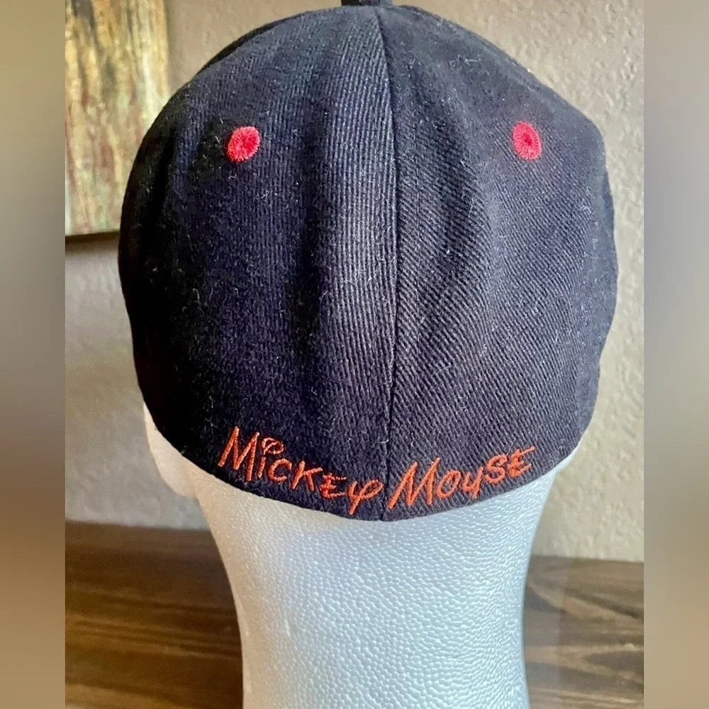 Disney Parks Mickey Mouse Baseball Trucker Cap Hat Black‎ Red White Youth Size